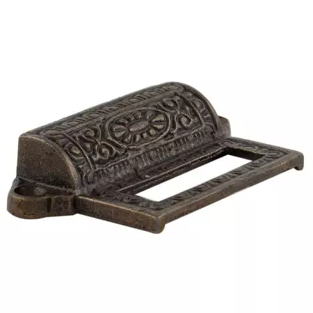 Antique Floral D Pull Iron Cabinet Handles